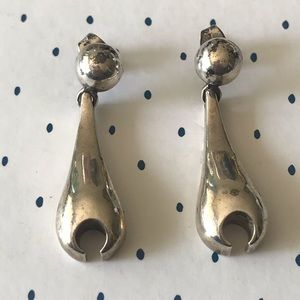 Silver drop earrings